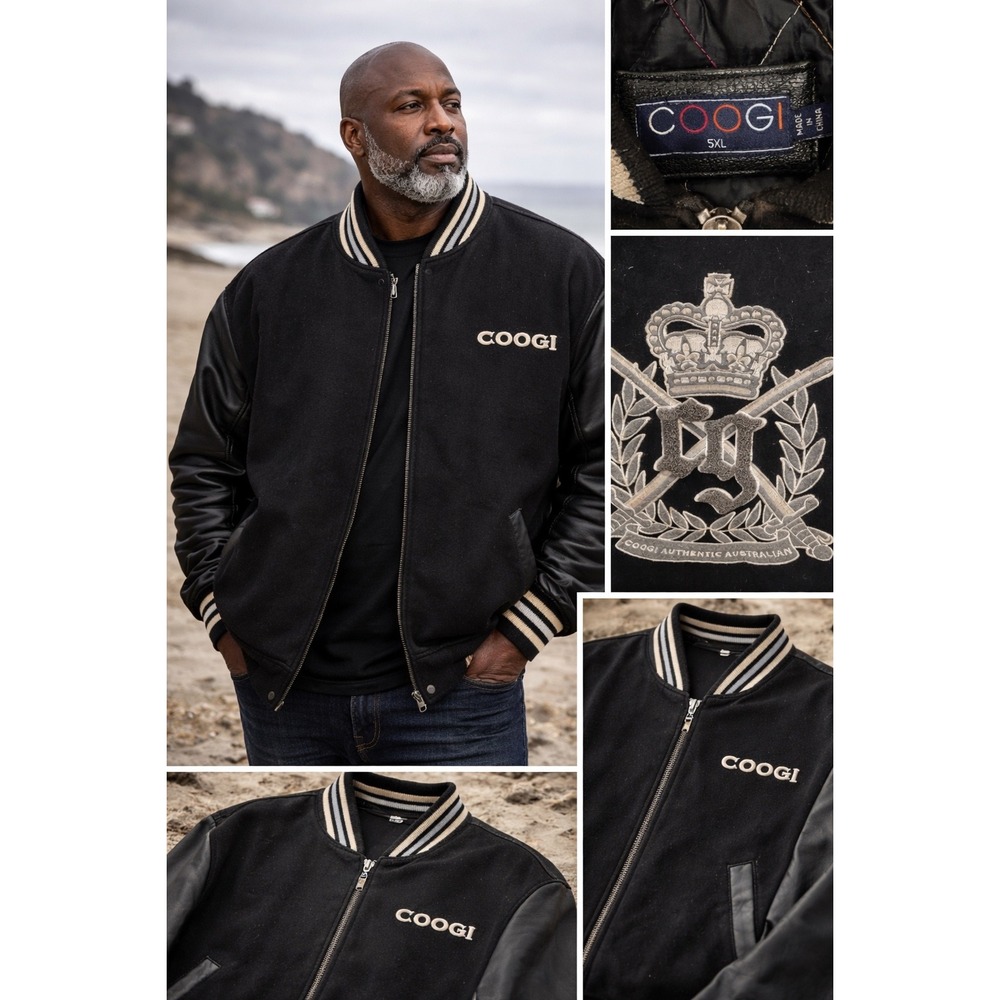 Coogi Jacket Size 5XL Varsity Style Y2K HipHop‎ Coogi Embroidered Logo On Back